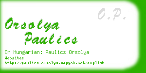 orsolya paulics business card